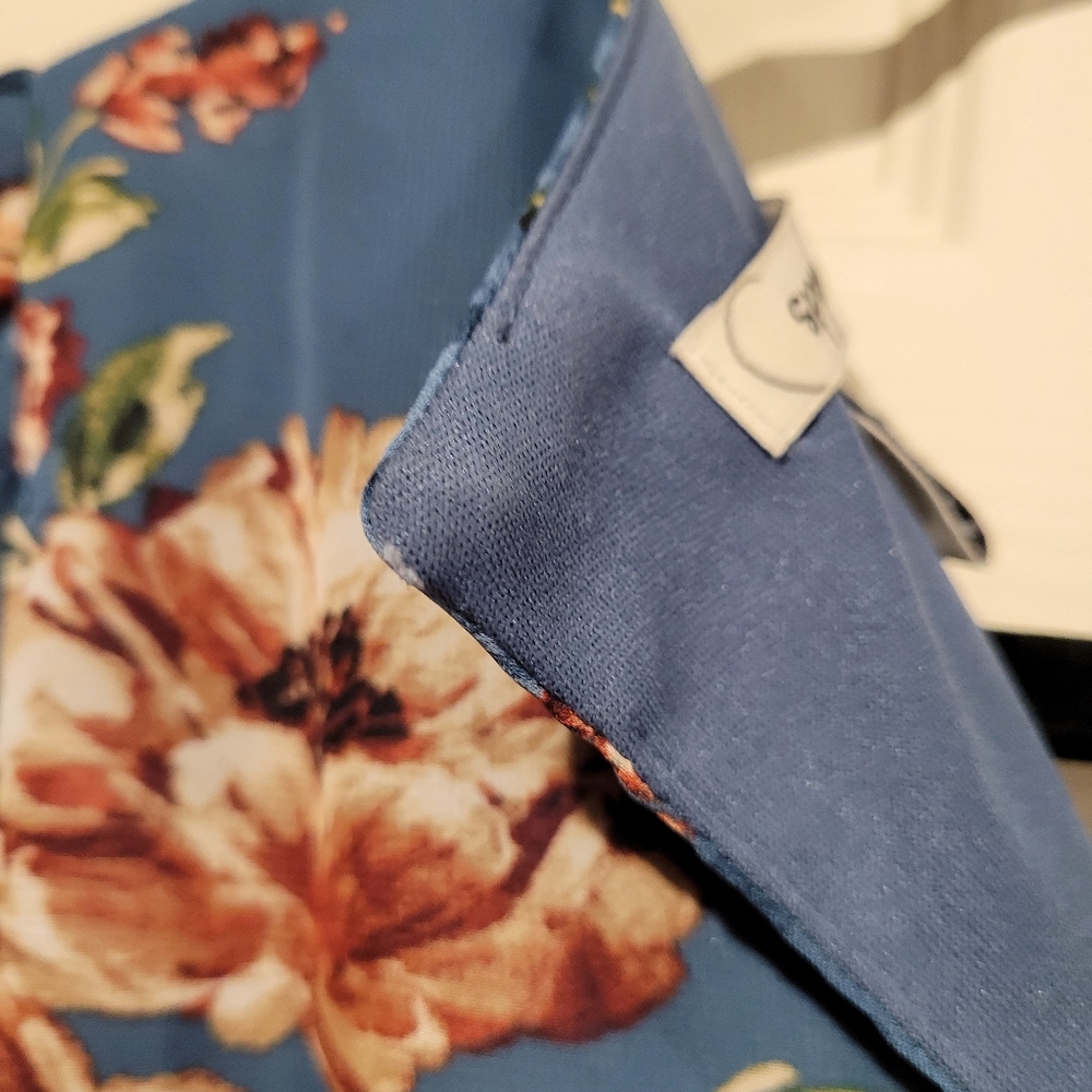 Speechless Juniors Blue Floral Tiered Skater Dress - NEEDS REPAIR Small - Picture 5 of 7